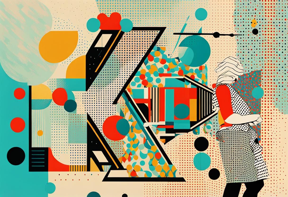 Pop Art Screen Print in Graphic Style