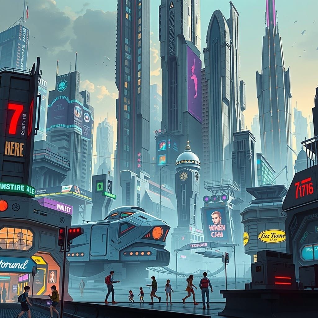 Hyper-Realistic Cyberpunk Cityscape with Futuristic Skyscrap...