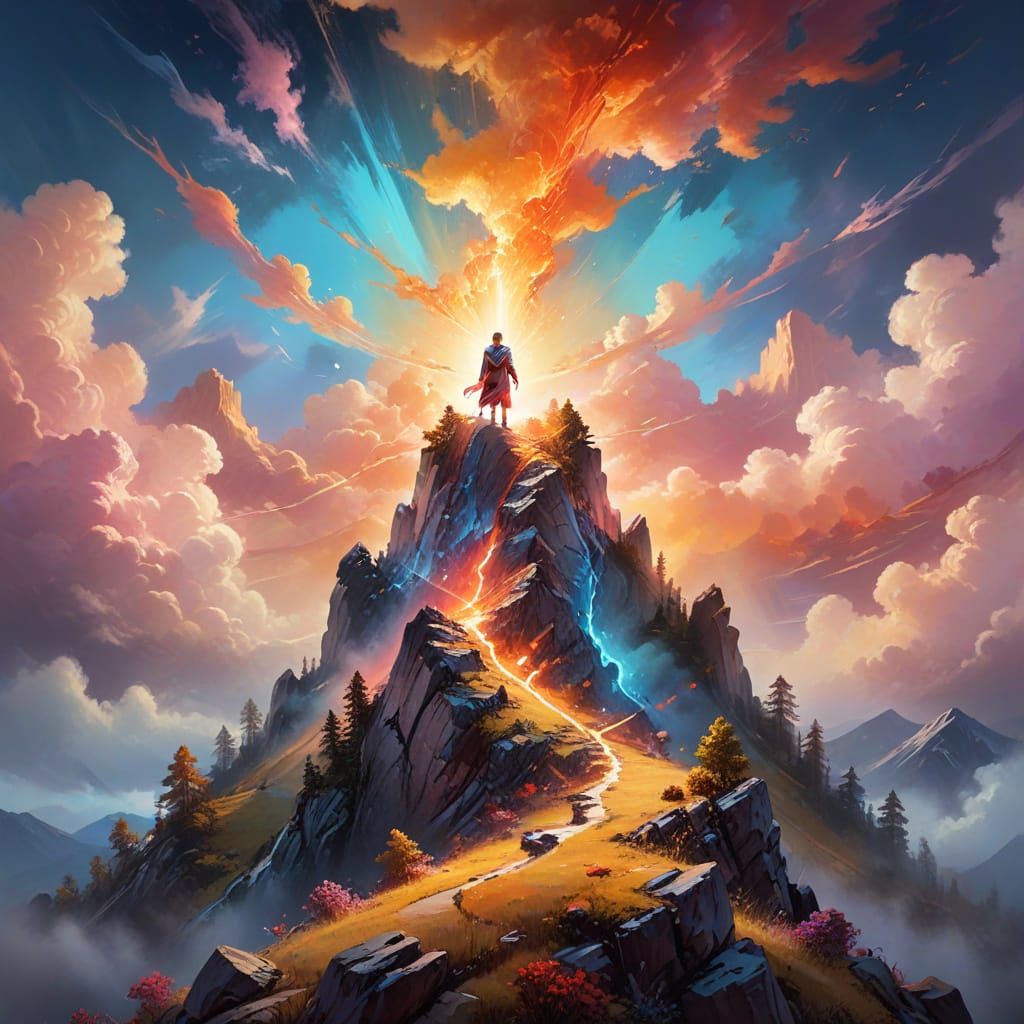 Ethereal Paraclete Ascends in Vibrant Oil Painting