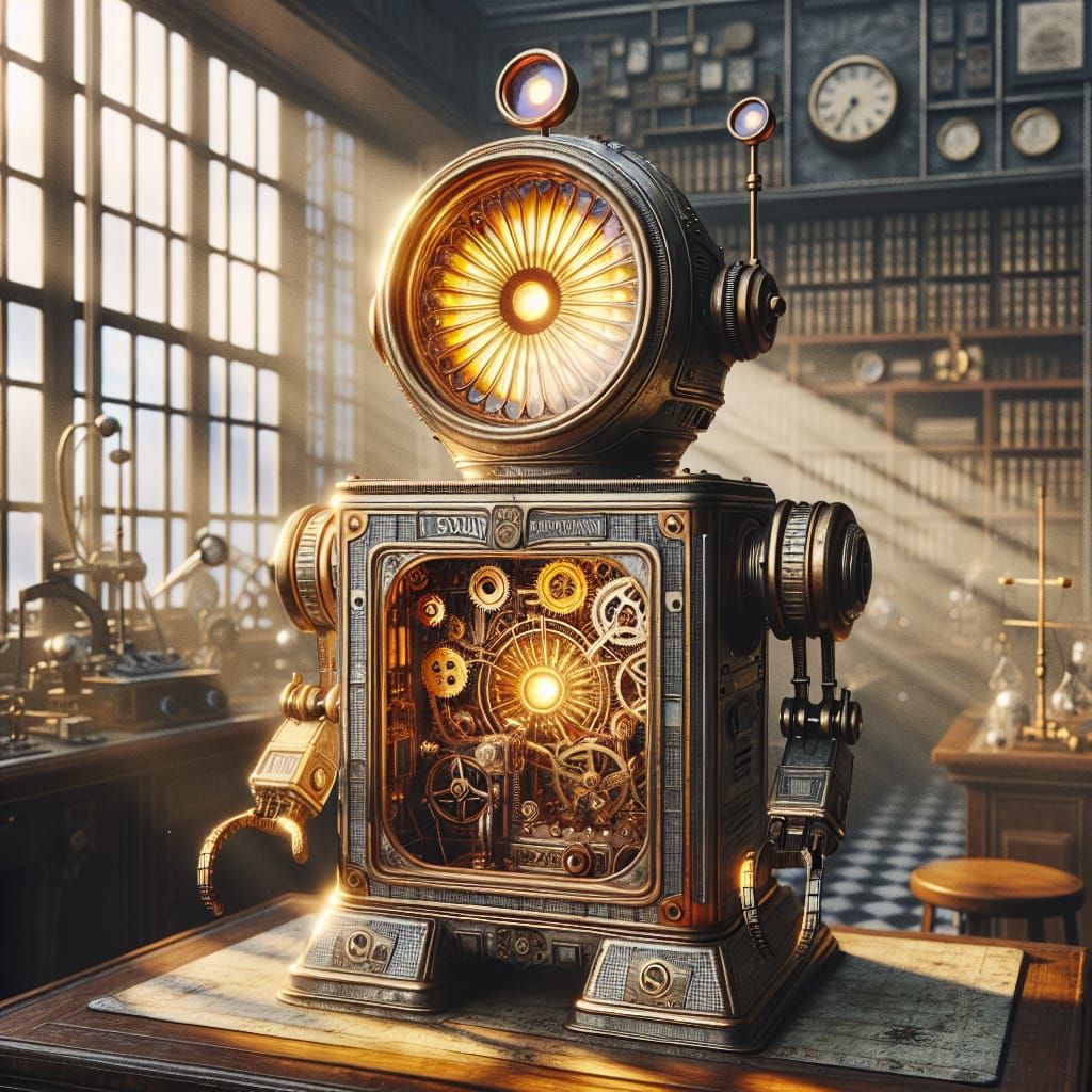 Legendary Solar Robot in High-Tech Lab