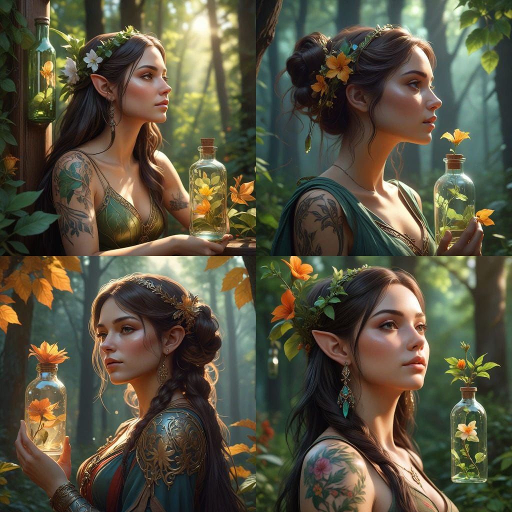 Wood Elf Druidess in Nature's Splendor