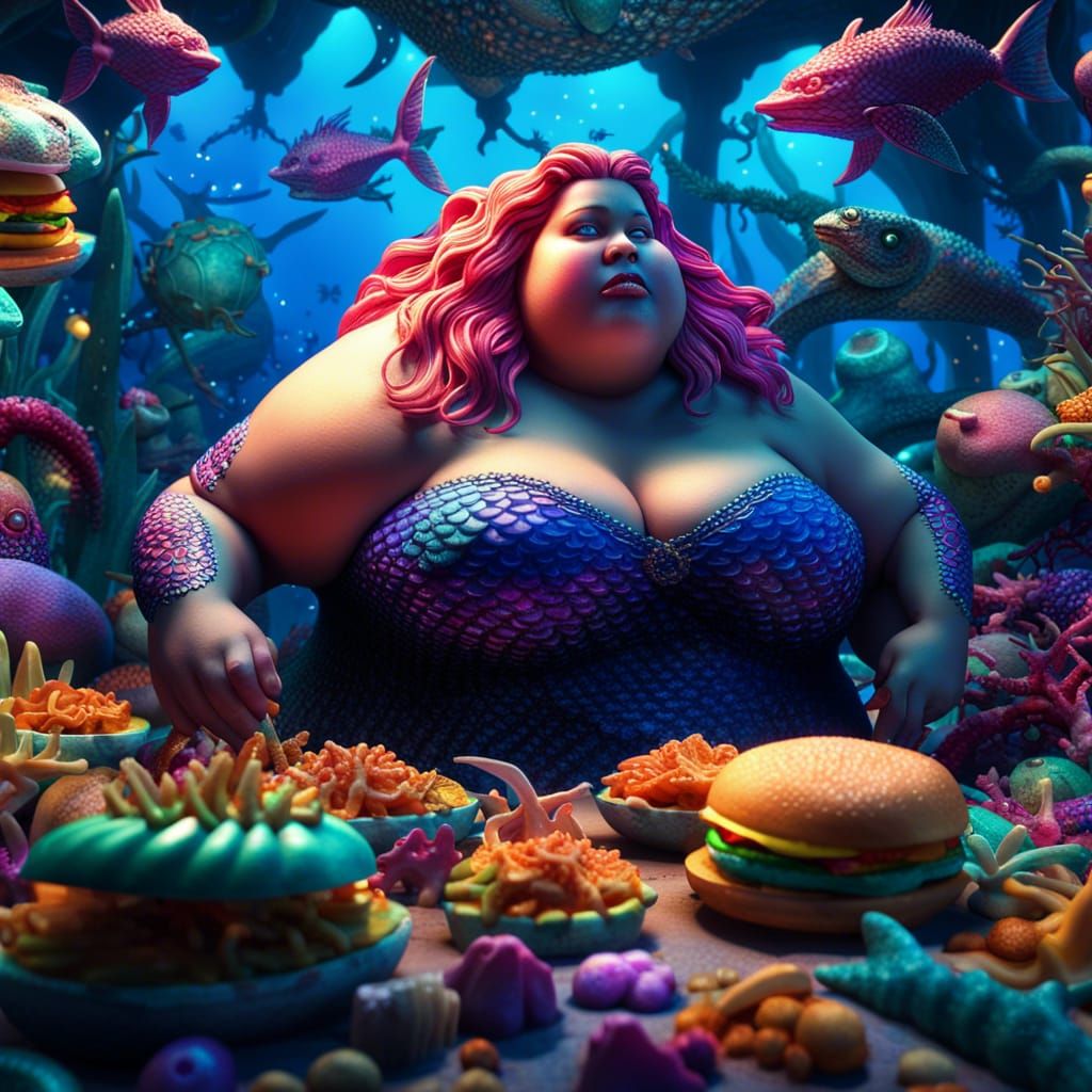 Mermaids get hungry too..🧜‍♀️
