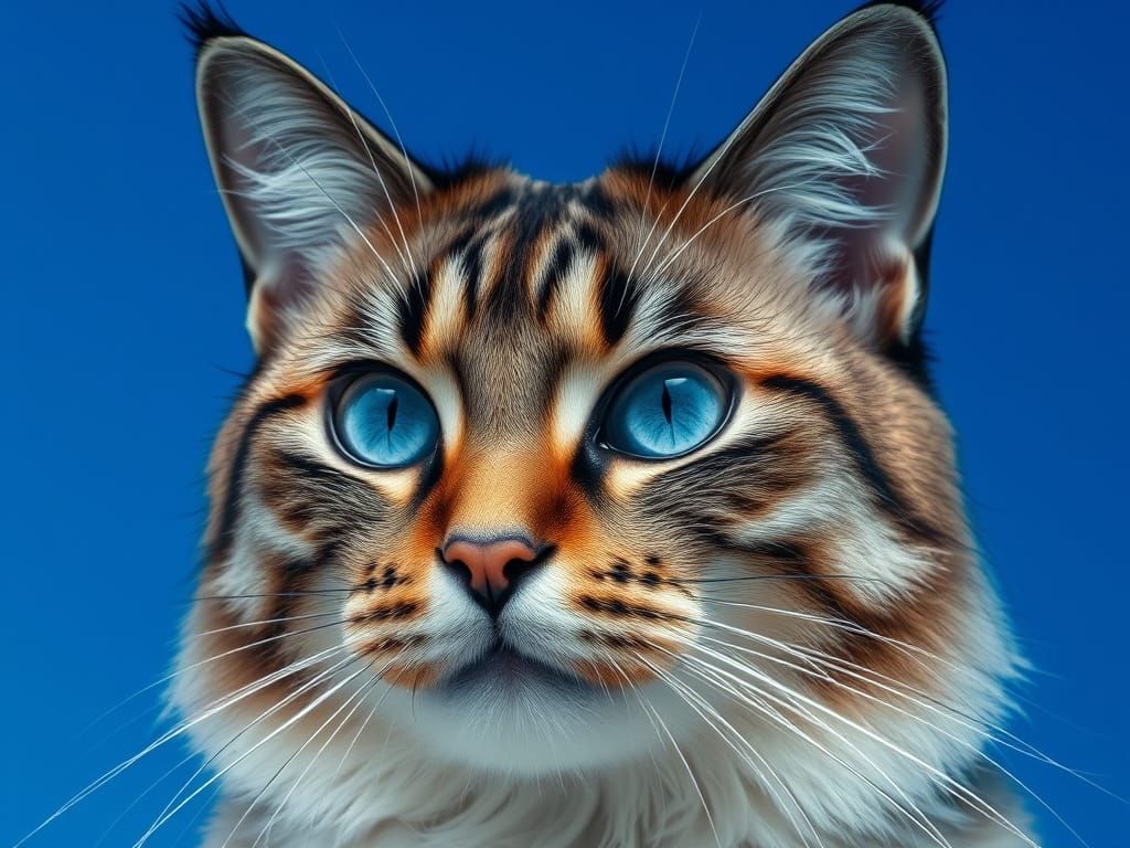 Majestic Feline Face in Hyper-Realistic Close-Up