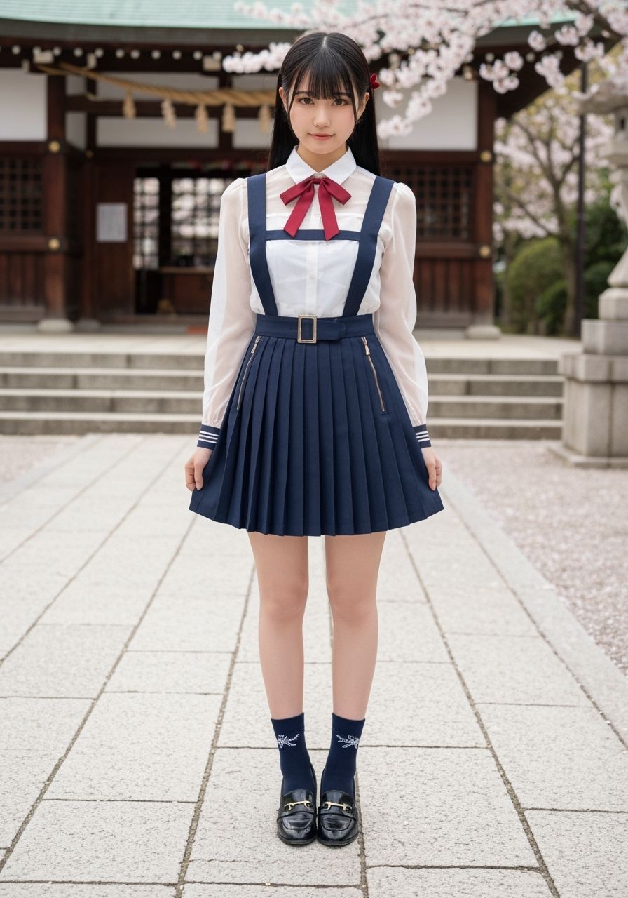 Kaori in Japanese Shrine with Cherry Blossoms