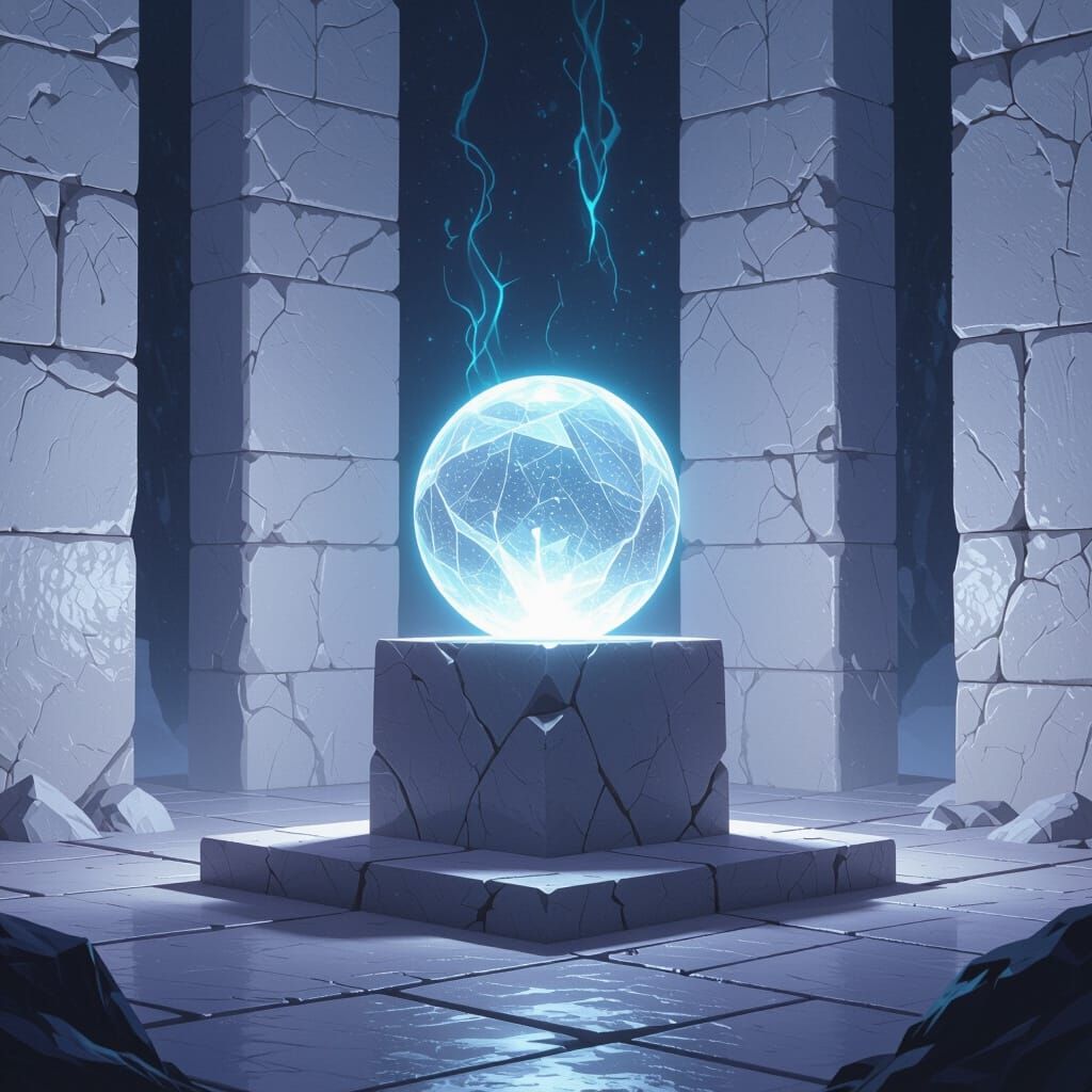 Ethereal Crystal Orb in Stone Vault