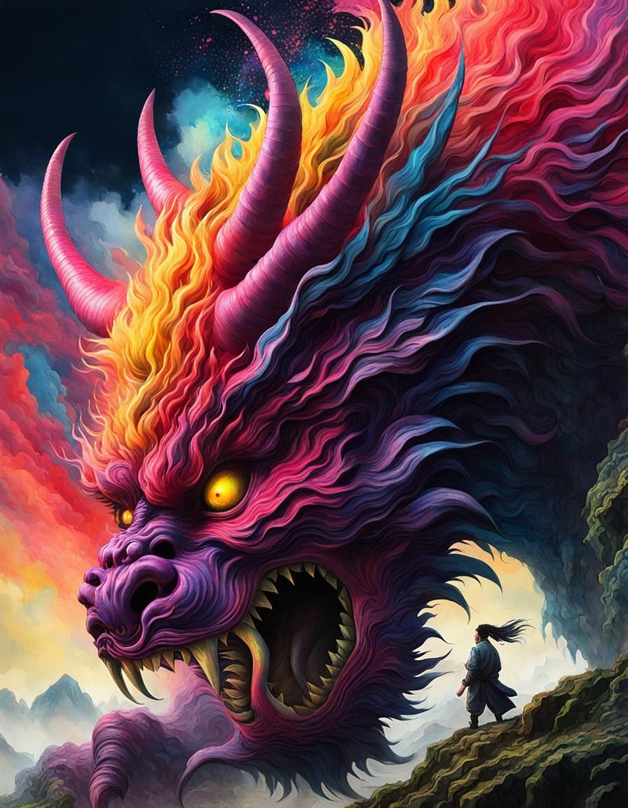 Existential Monster in Japanese Art Style