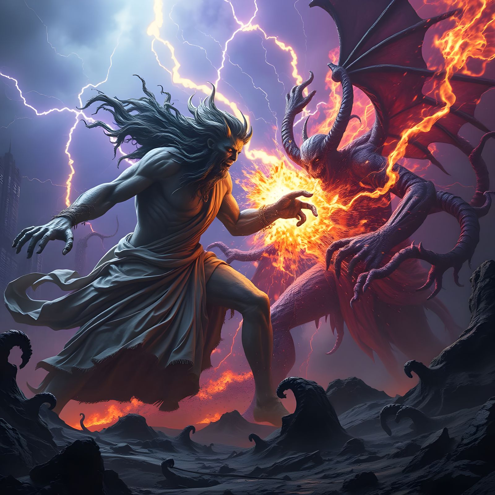 Dark Fantasy Masterpiece: Zeus and Beelzebub's Cataclysmic C...