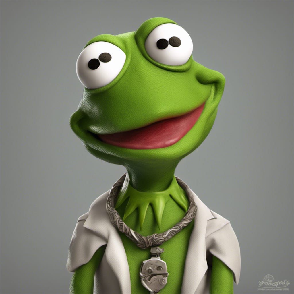 Tattooed Kermit the Frog Grotesque Caricature