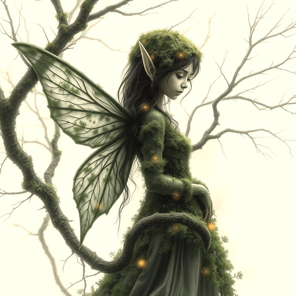 Ethereal Christmas Elf Girl in Harmonious Nature