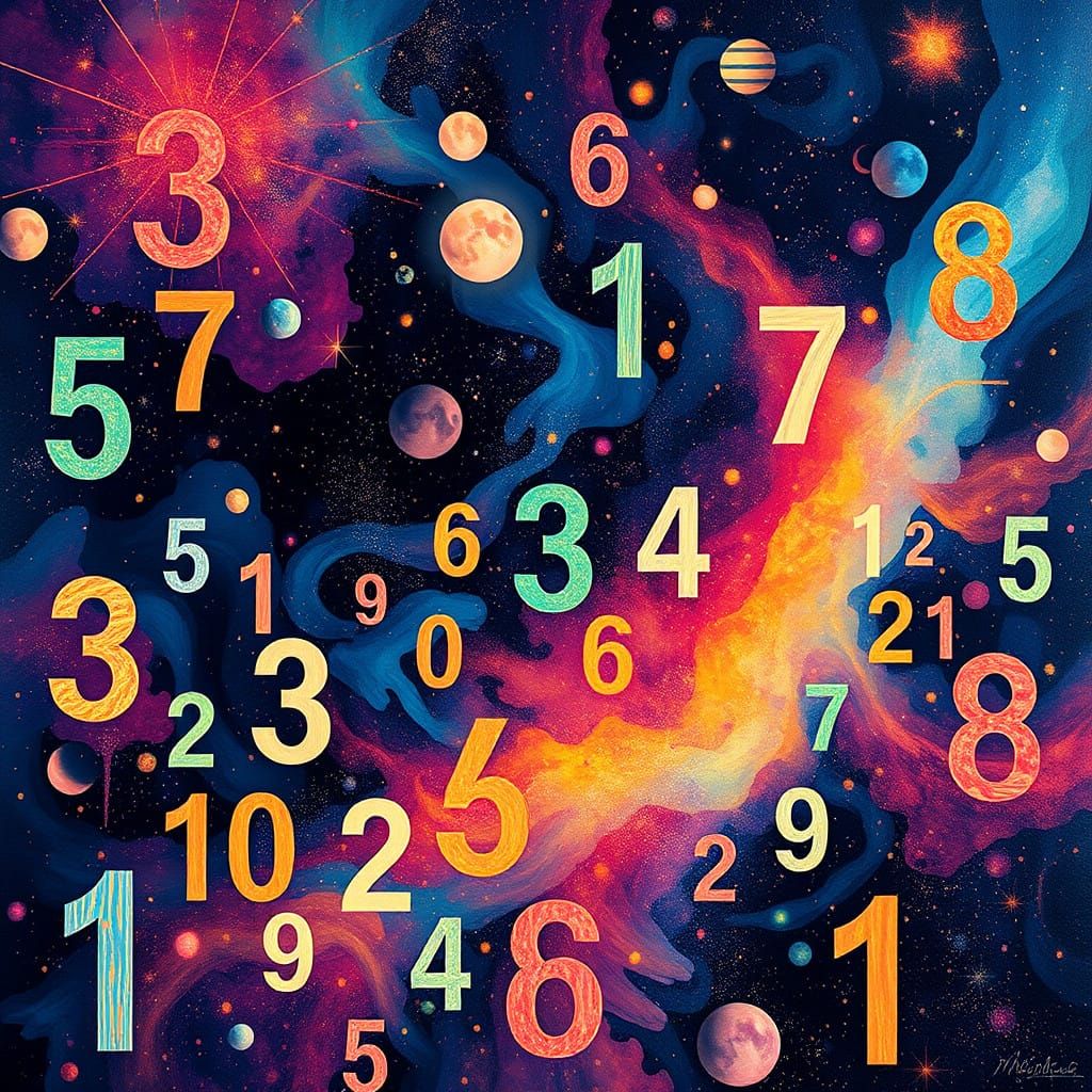 Ethereal Numerals in Celestial Surrealism