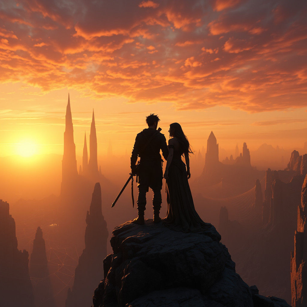 Adventurer and Witch at the Spider Realm Edge