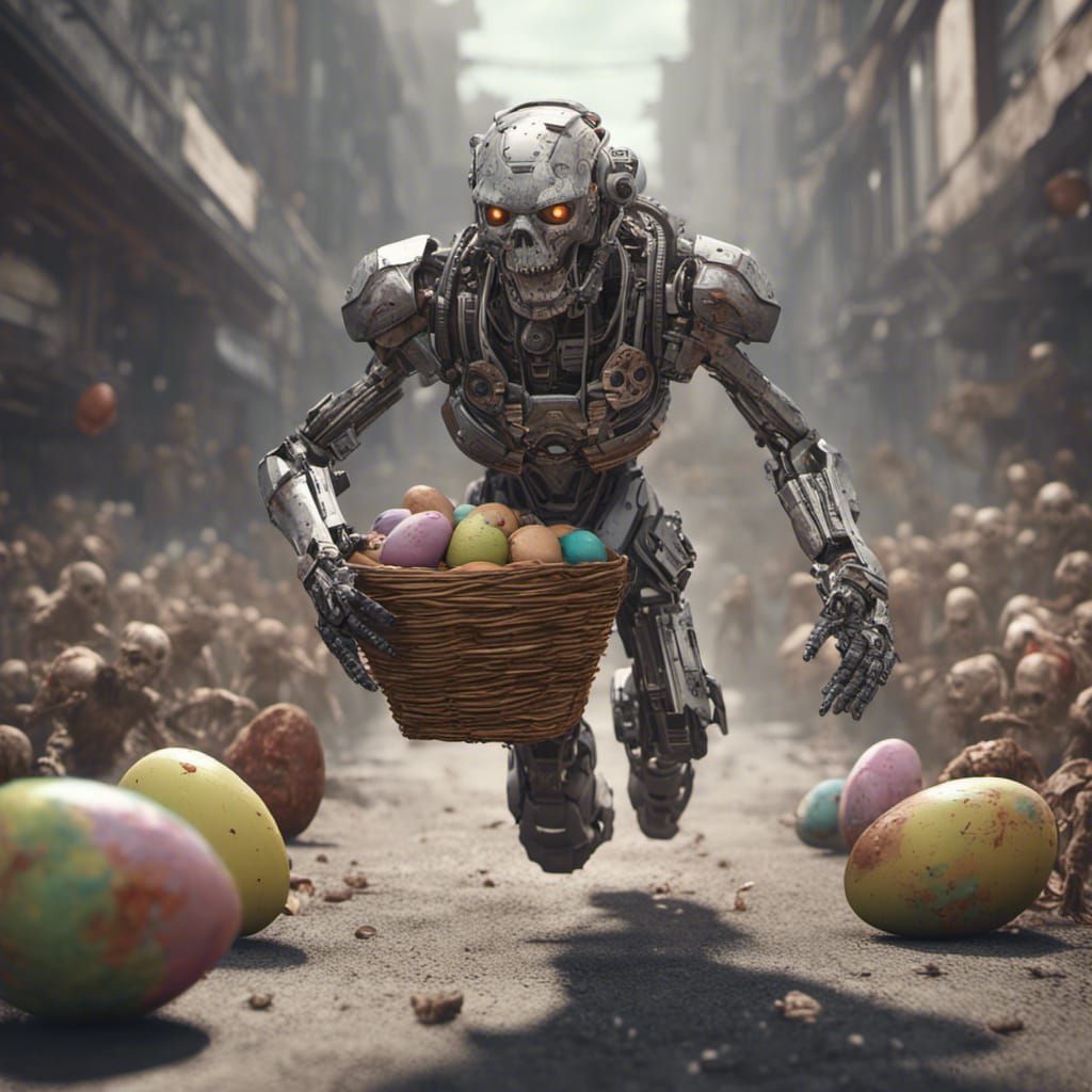 Futuristic Will Smith Running from Zombies
