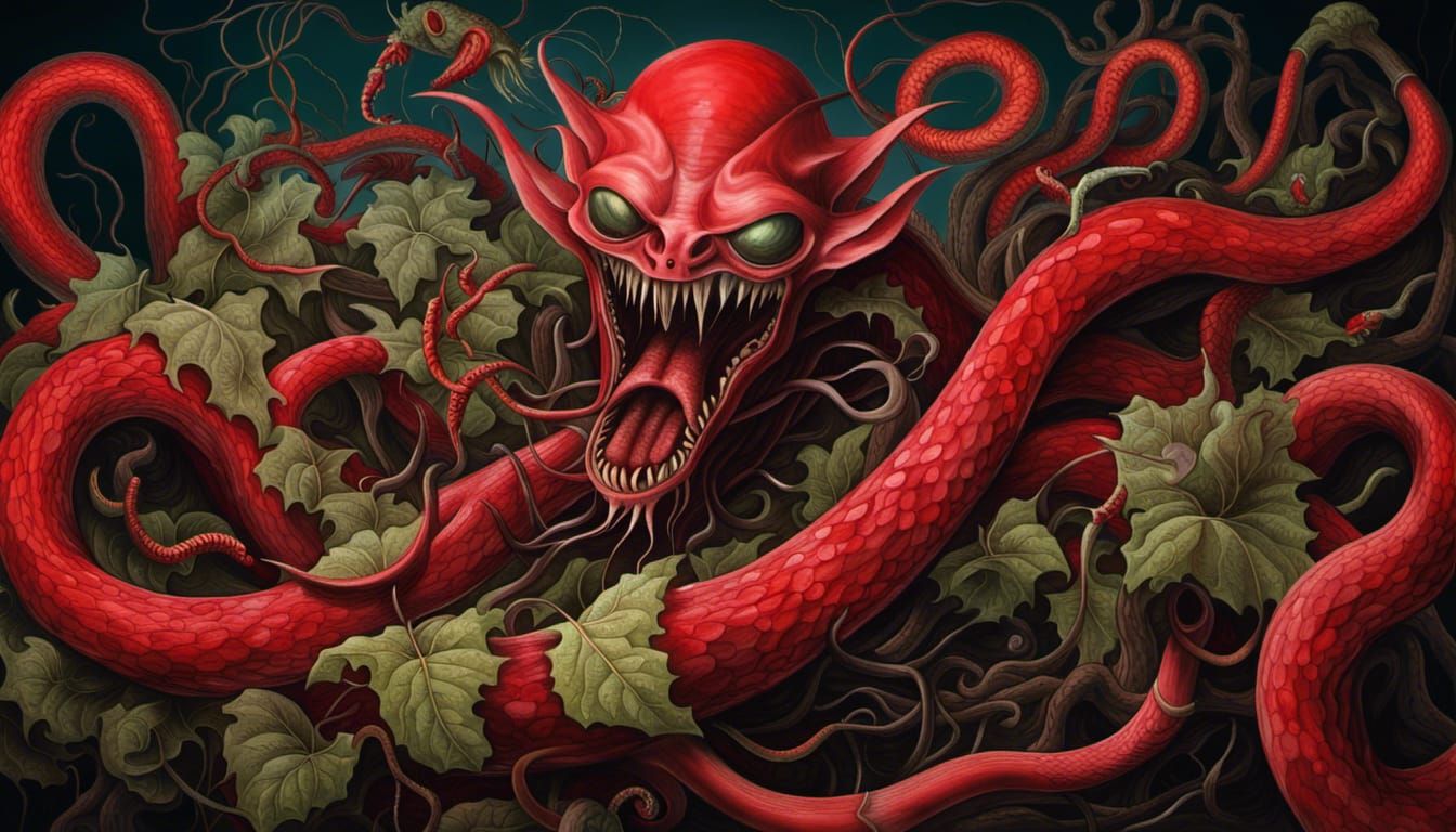 Carnivorous Vine Demon in Renaissance Style
