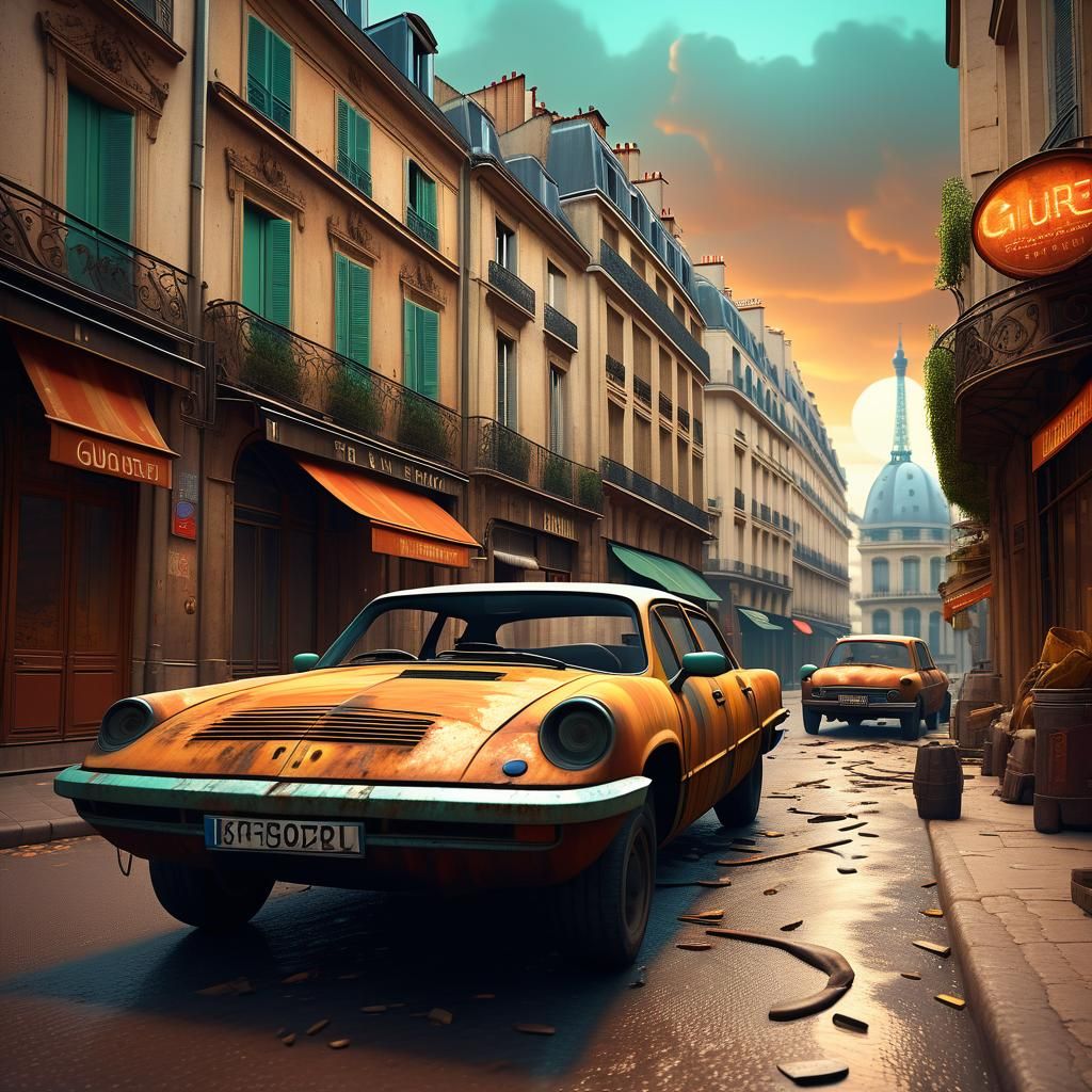 Alien Invasion of Paris in Post-Apocalyptic Style