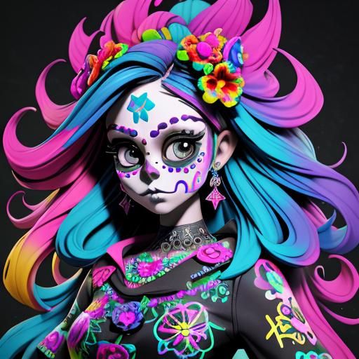 Day of the Dead Sugar Skull Graffiti Art