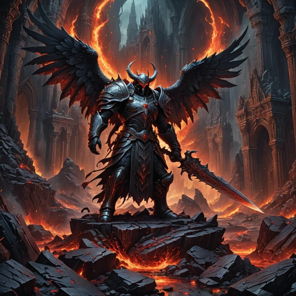 Fallen Angel Warrior in Lava Lair