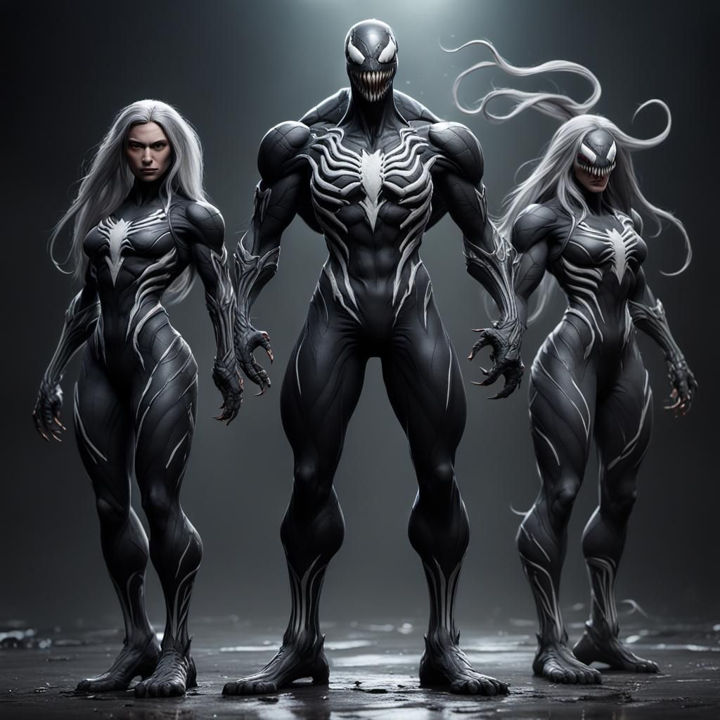 Female Venom Character in Detailed Matte Painting