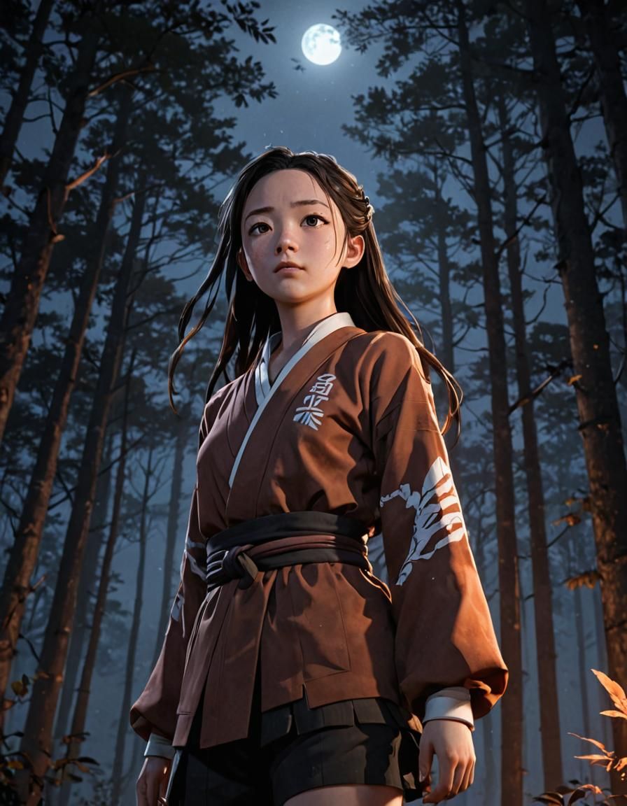 Nezuko Kamado in Anime Realism Style