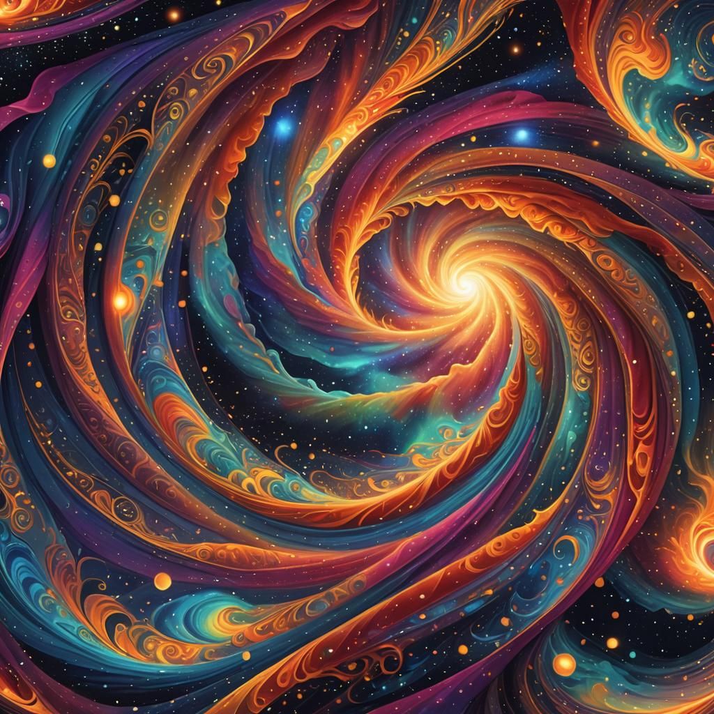 Cosmic Vortex: Astral Curtains in Space