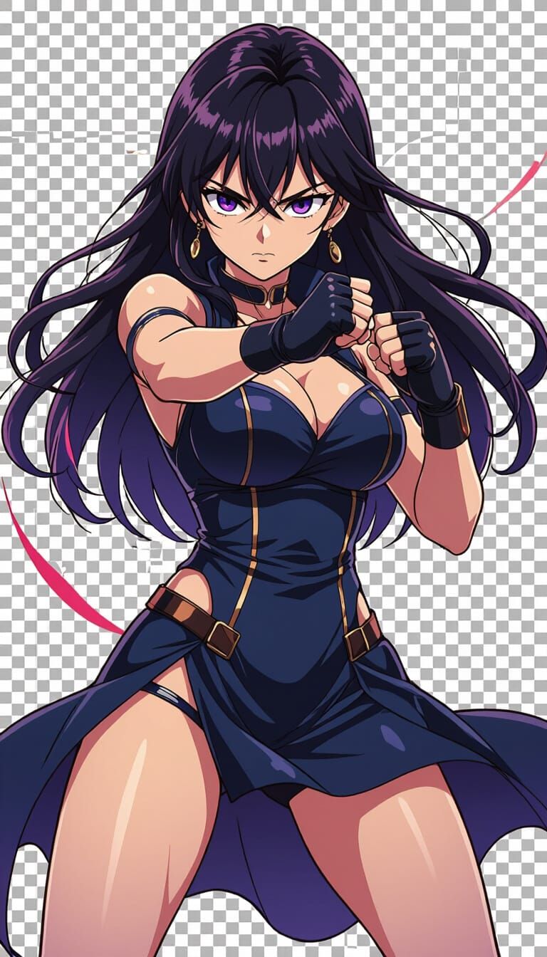 Yor Forger Anime Art: Elegant Fighting Pose