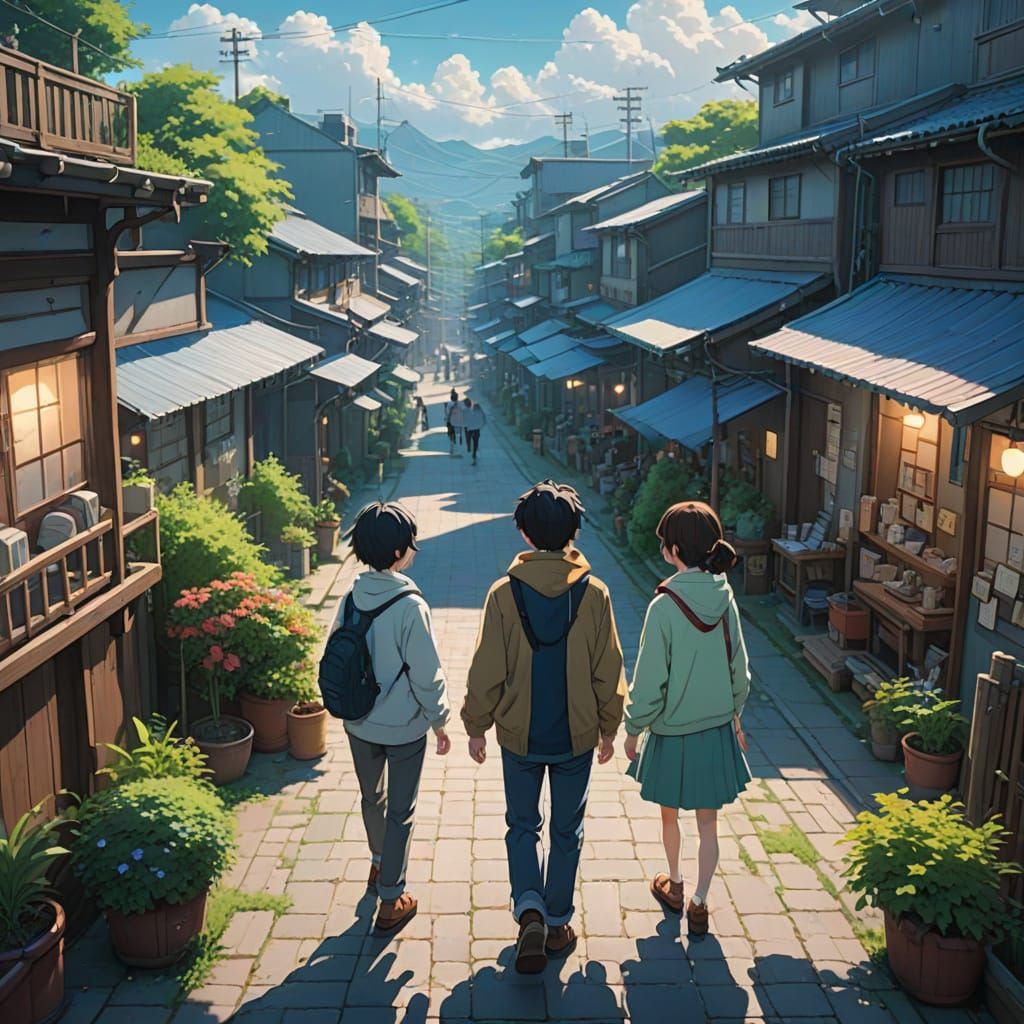 Debate Teams in Heart-Shaped Arena: Anime Concept Art