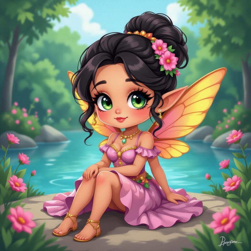 Chibi Fairy by Blue Pond in Graffiti Style
