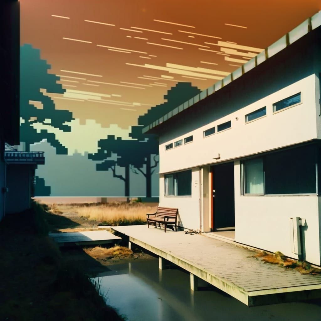 Pixelated Cityscape Unveiled on Building Facade