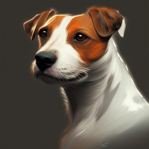 Hyperdetailed Portrait of Jack Russell Terrier