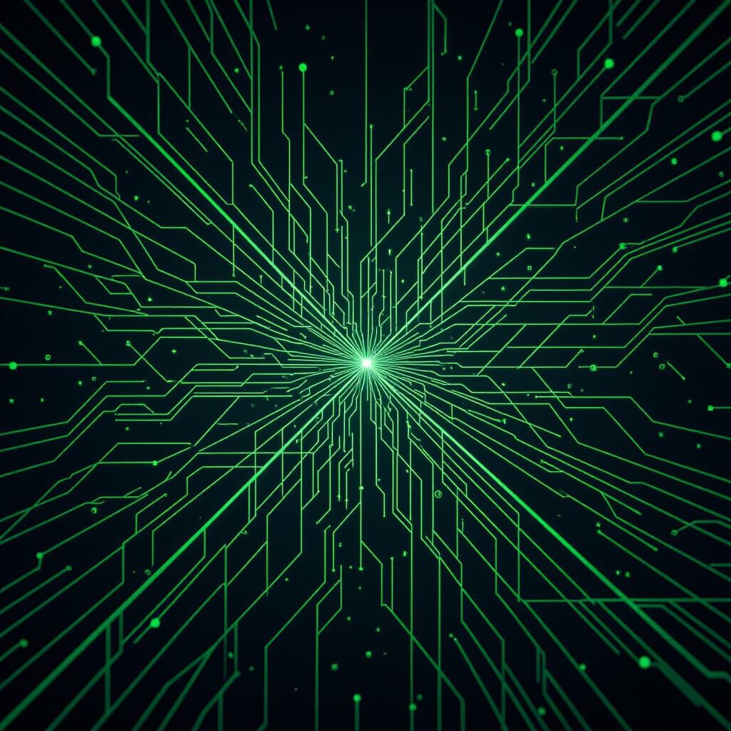 Neural Network Text Form in Neon Green