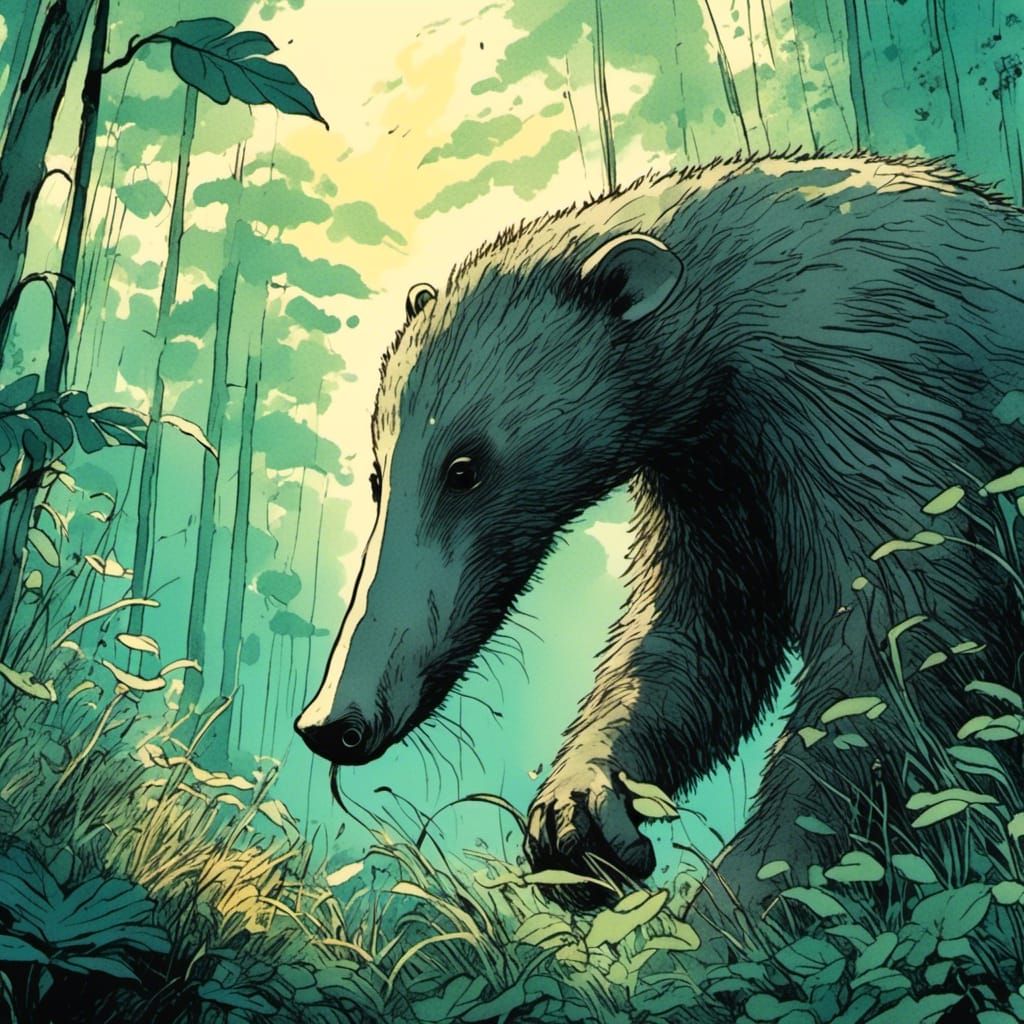 Deformed Anteater in Anime Picture Book Style