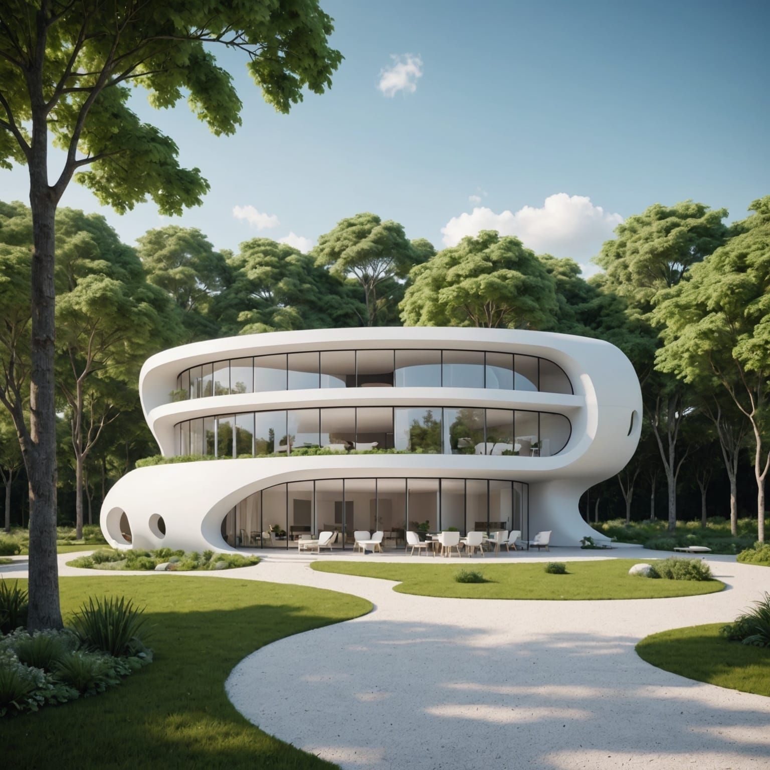 Futuristic Country House in 3D