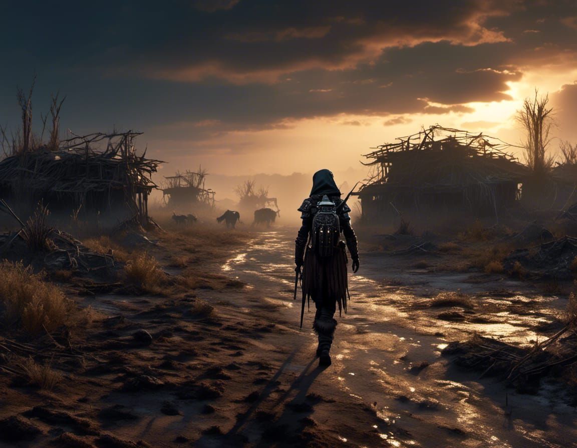 Rogue Cyborg Walks Highway in Nuclear Winter