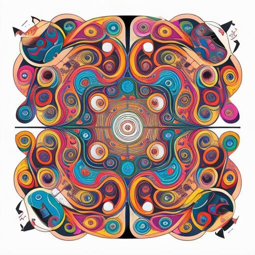 Surreal Pigsty in Twisted Space-Time: Whimsical Line Art