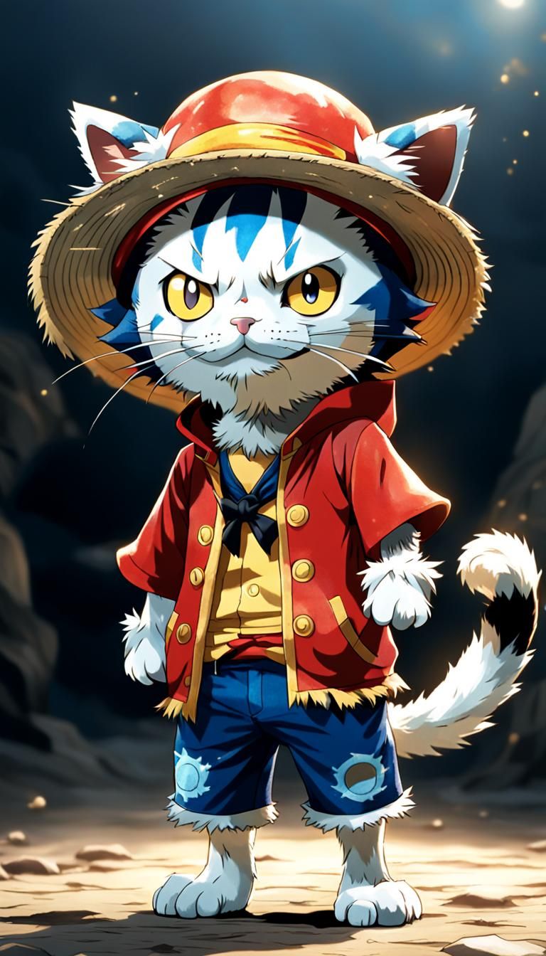 Cat Pokemon as Luffy in High Resolution