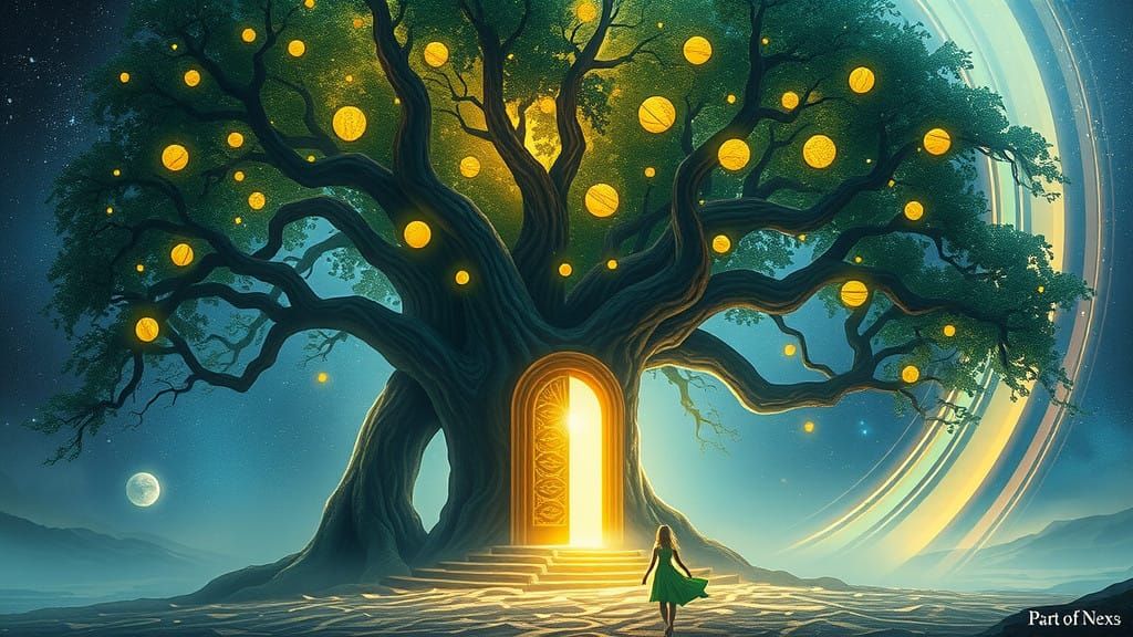 Ethereal Tree of Worlds in Cosmic Harmony