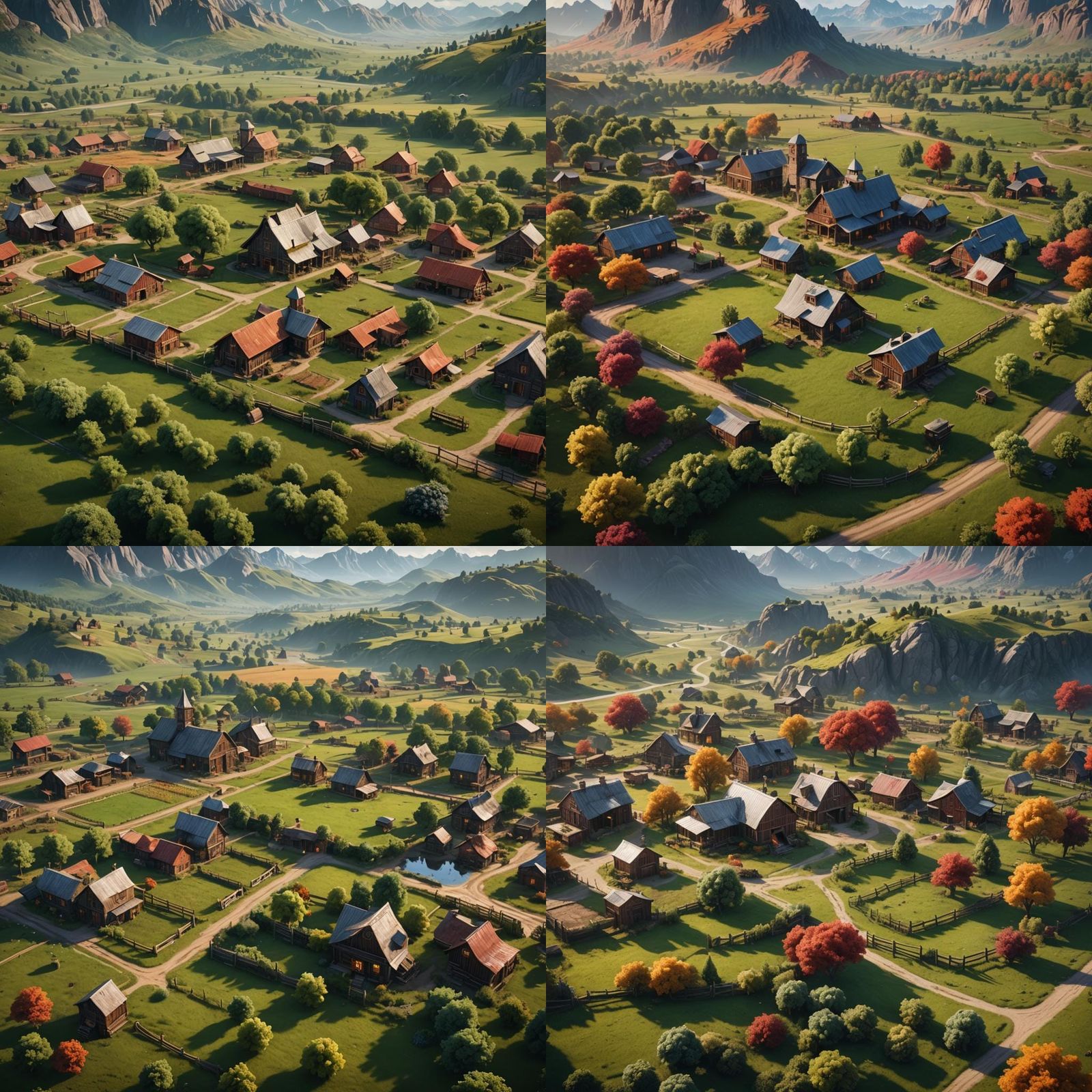 Luxury Farm Ranch Landscape in Detailed Matte Painting