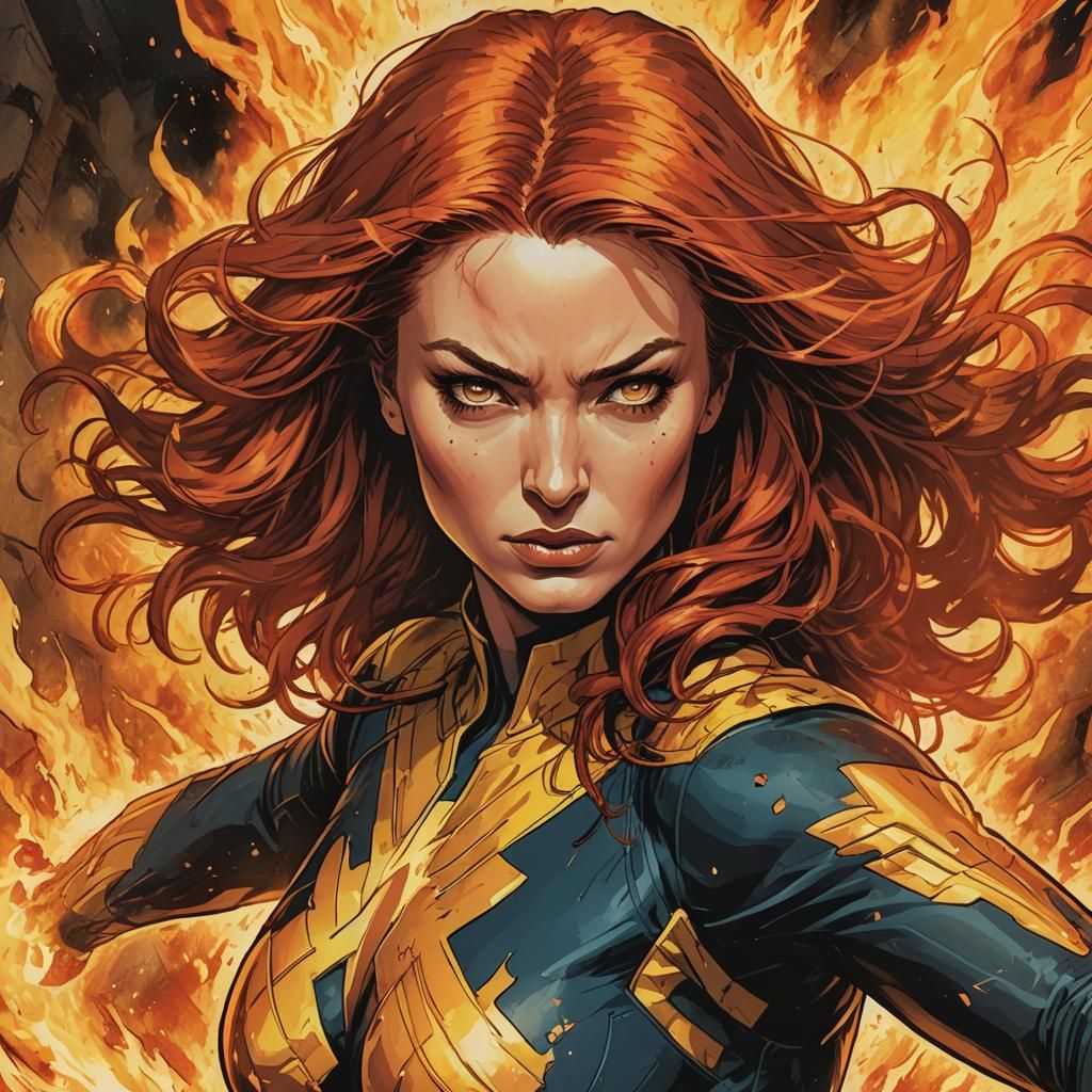 Phoenix Jean Grey Comic Book Close-Up