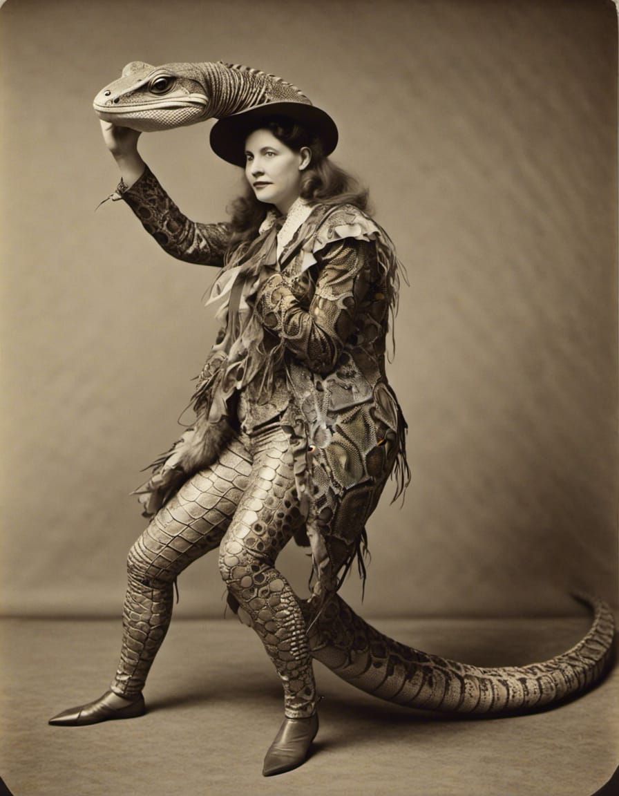 circus freak: lizard woman