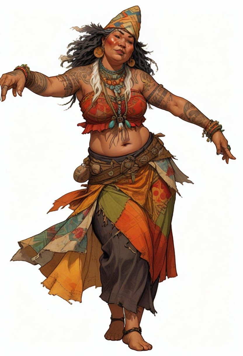Polynesian Dancer in Heroic Fantasy Style