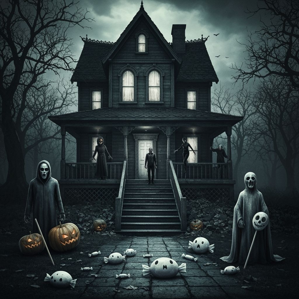 Haunted Halloween Night with Gothic Horror Art