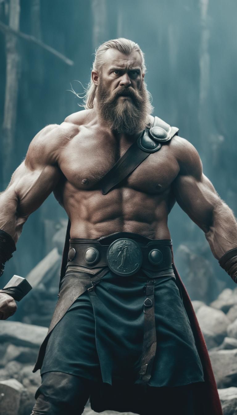 Thor with Hammer, Slavic Interpretation, Cinematic Film Stil...