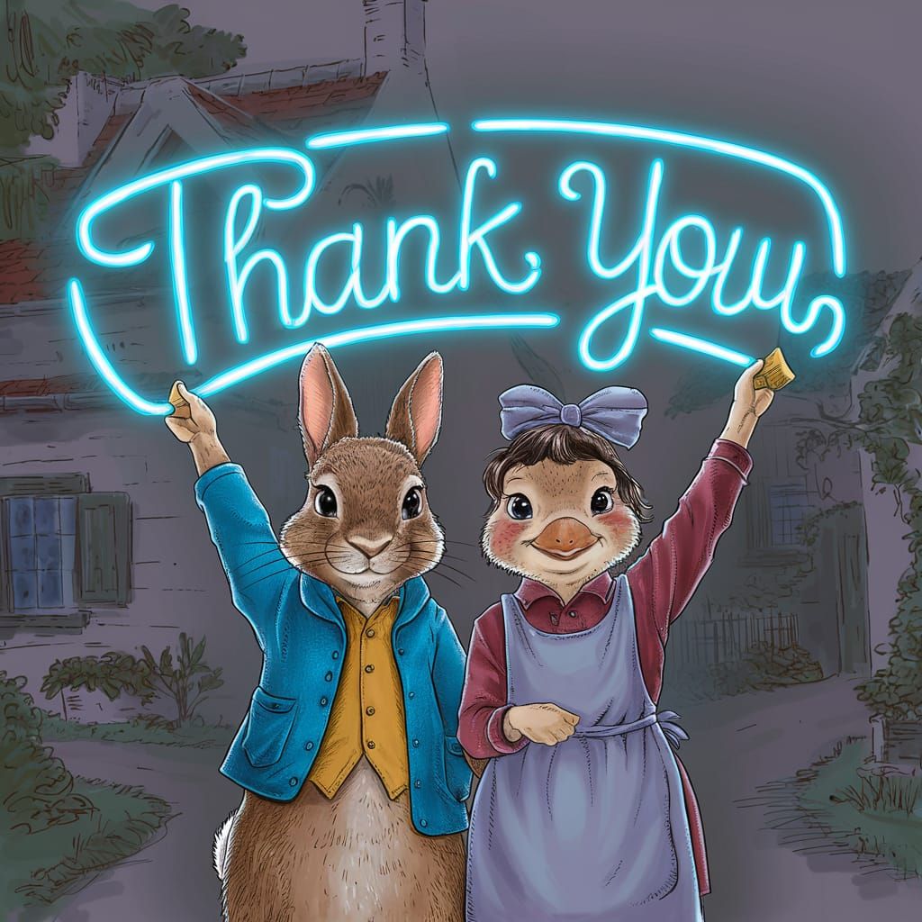 PETER RABBIT & JEMIMA PUDDLE-DUCK - "THANK YOU"