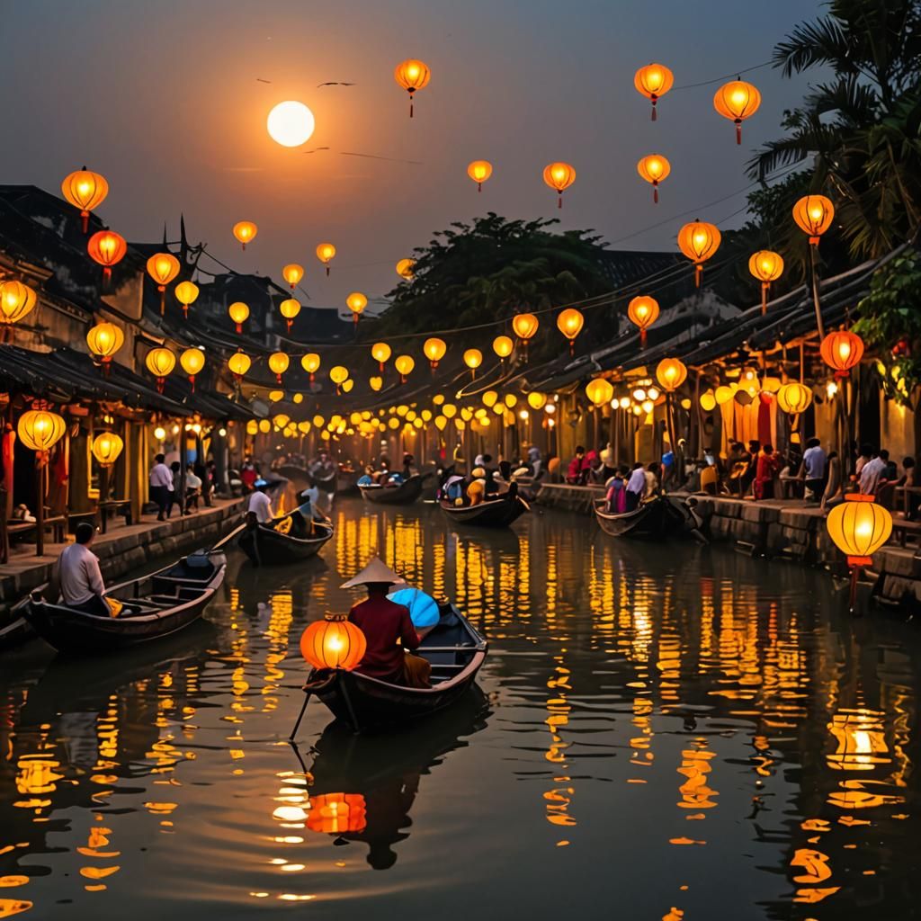 Lantern Festival in Hoi An at Sundown