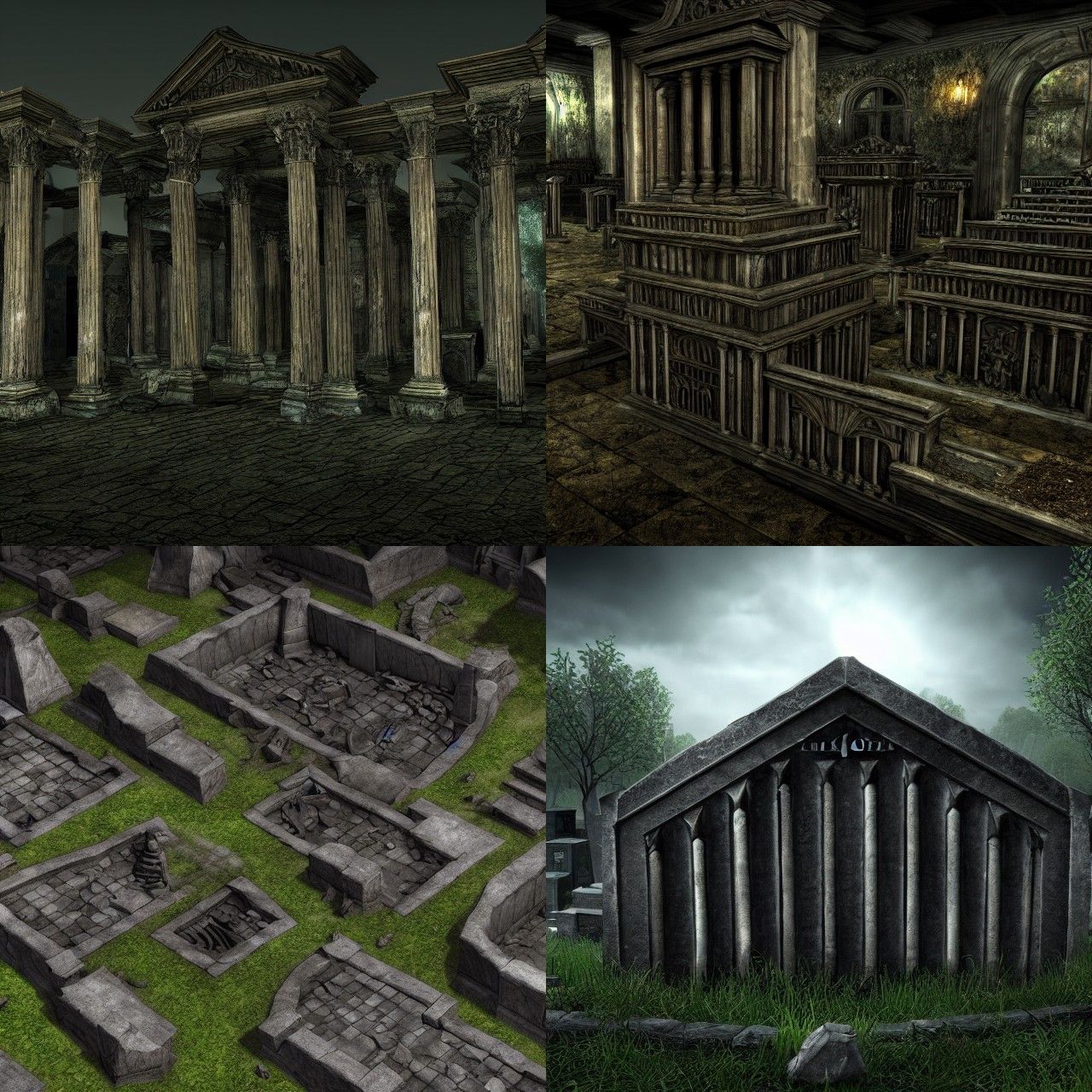 Photorealistic Dark Necropolis Society in 8K