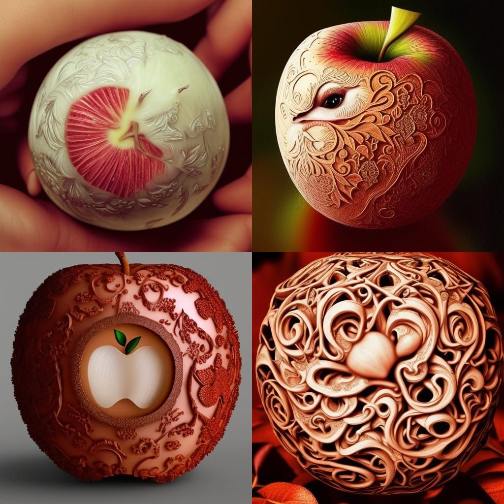 Intricate Apple Home in Fantasy World, Hyperdetailed