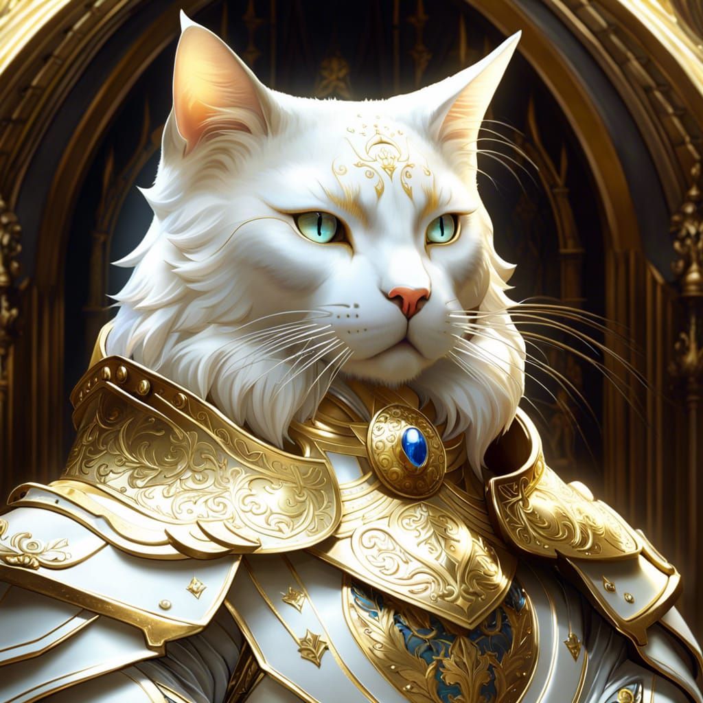 Noble Cat King in Gold Armor