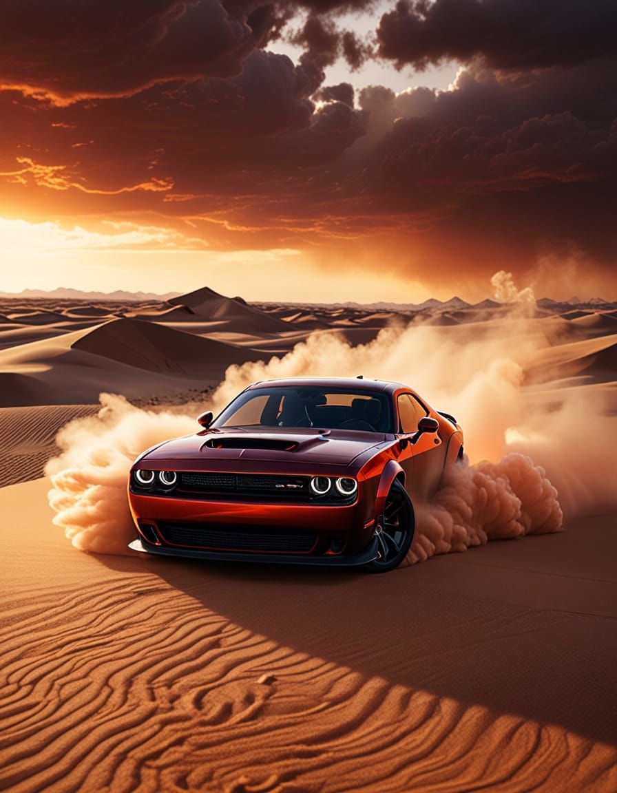 Dodge Challenger SRT Demon Drifting in Apocalyptic Style