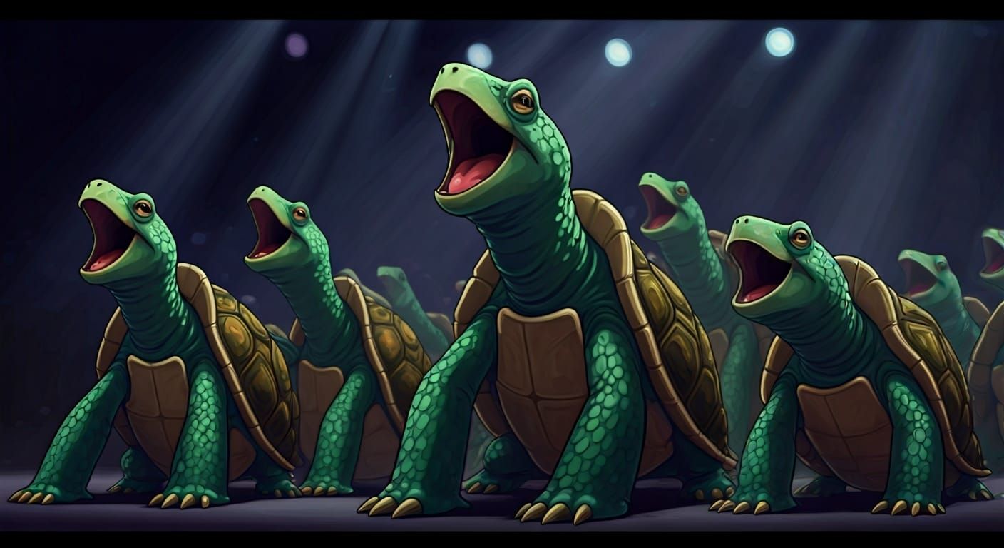 Turtle K-Pop Boy Band Anime Concert