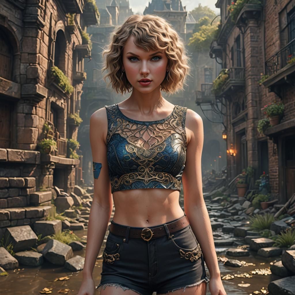 Detailed Painting of a Woman with Curly Hair