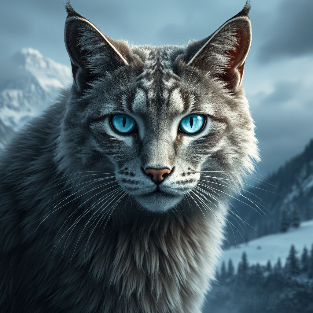 Grey Cat Viking Ice Blue Eyes Norse Mythology